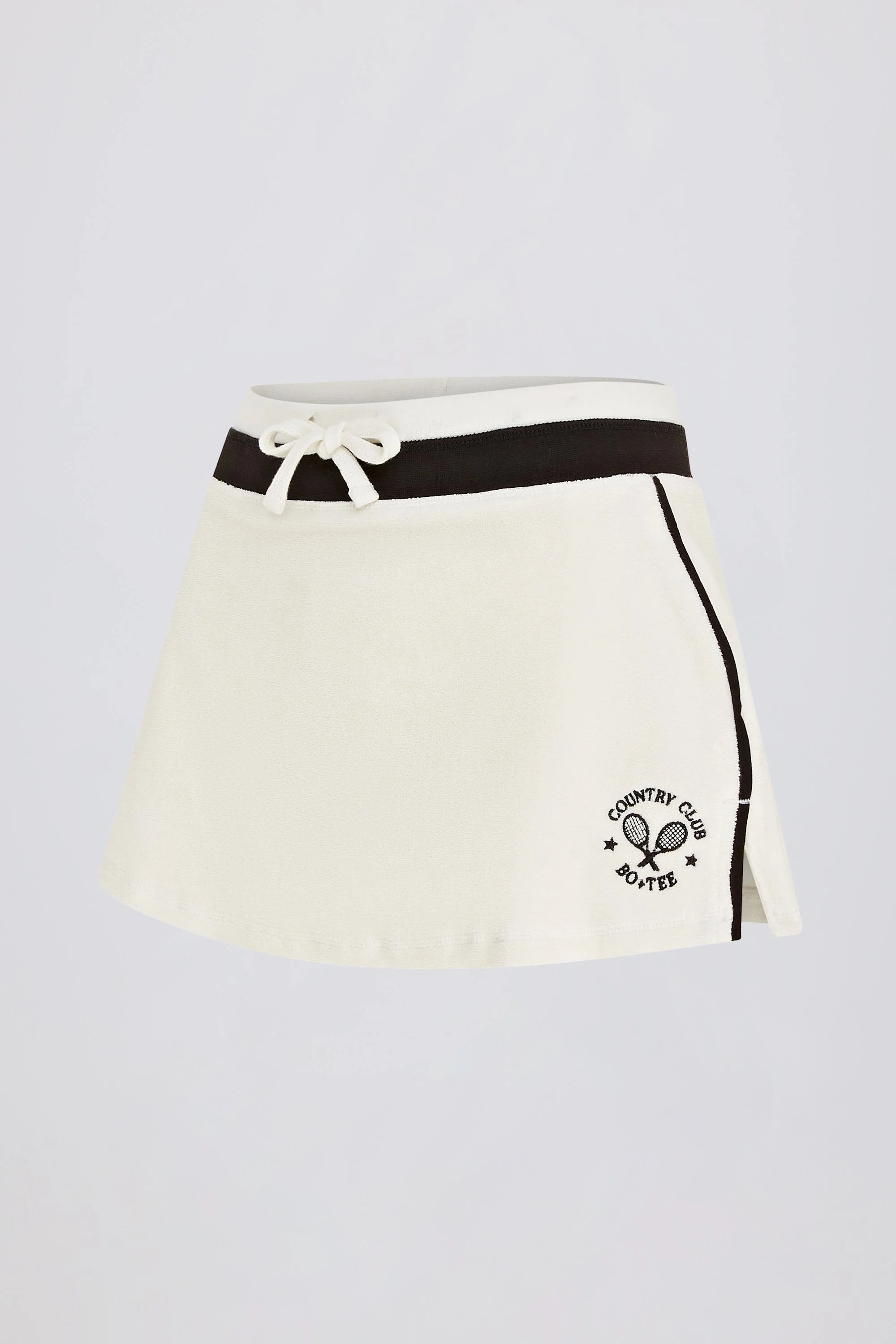 Terry Towelling Mid Rise Skort in Ivory
