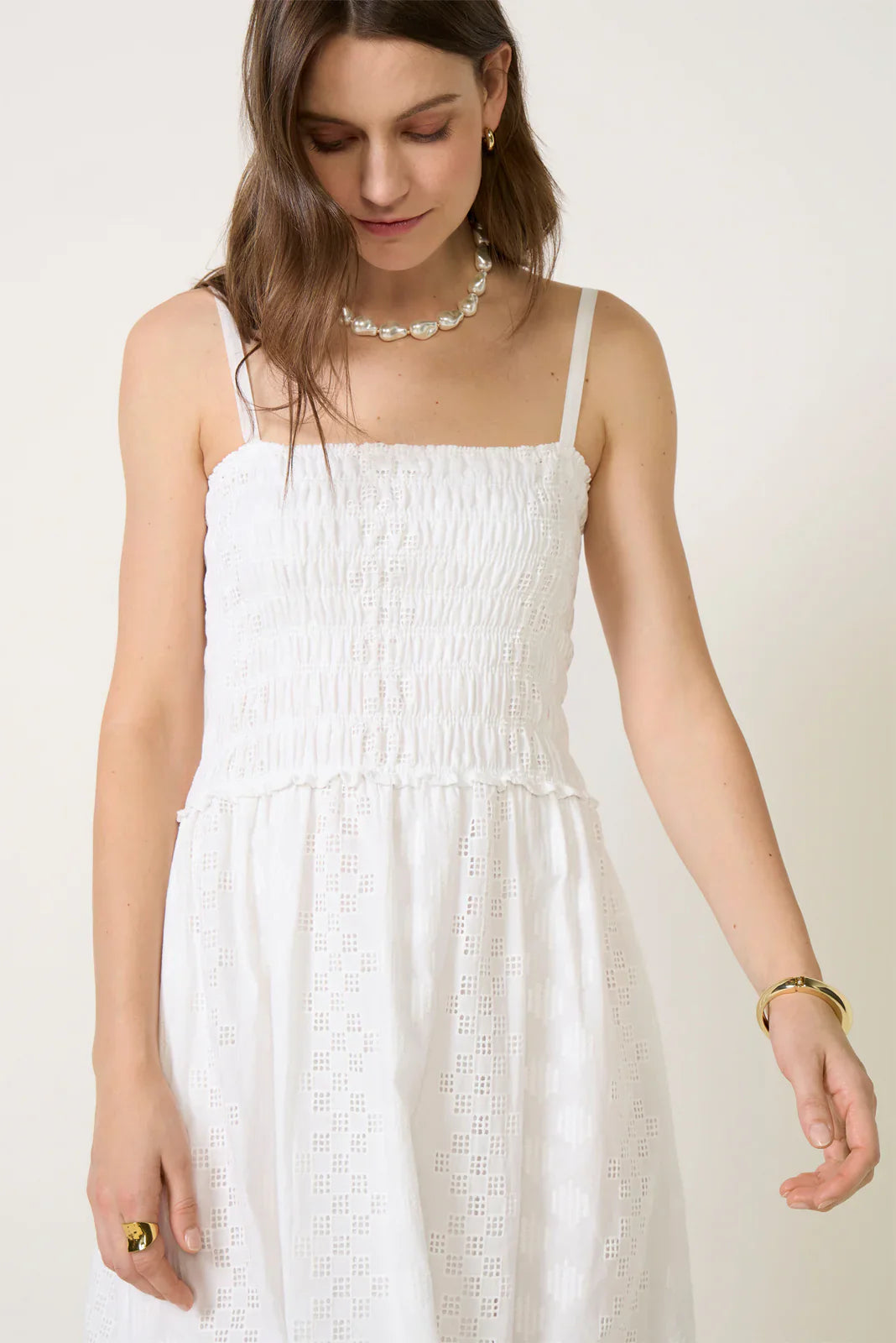Kyleah Geo Eyelet Dress