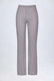 Mid Rise Flared Trousers in Silver