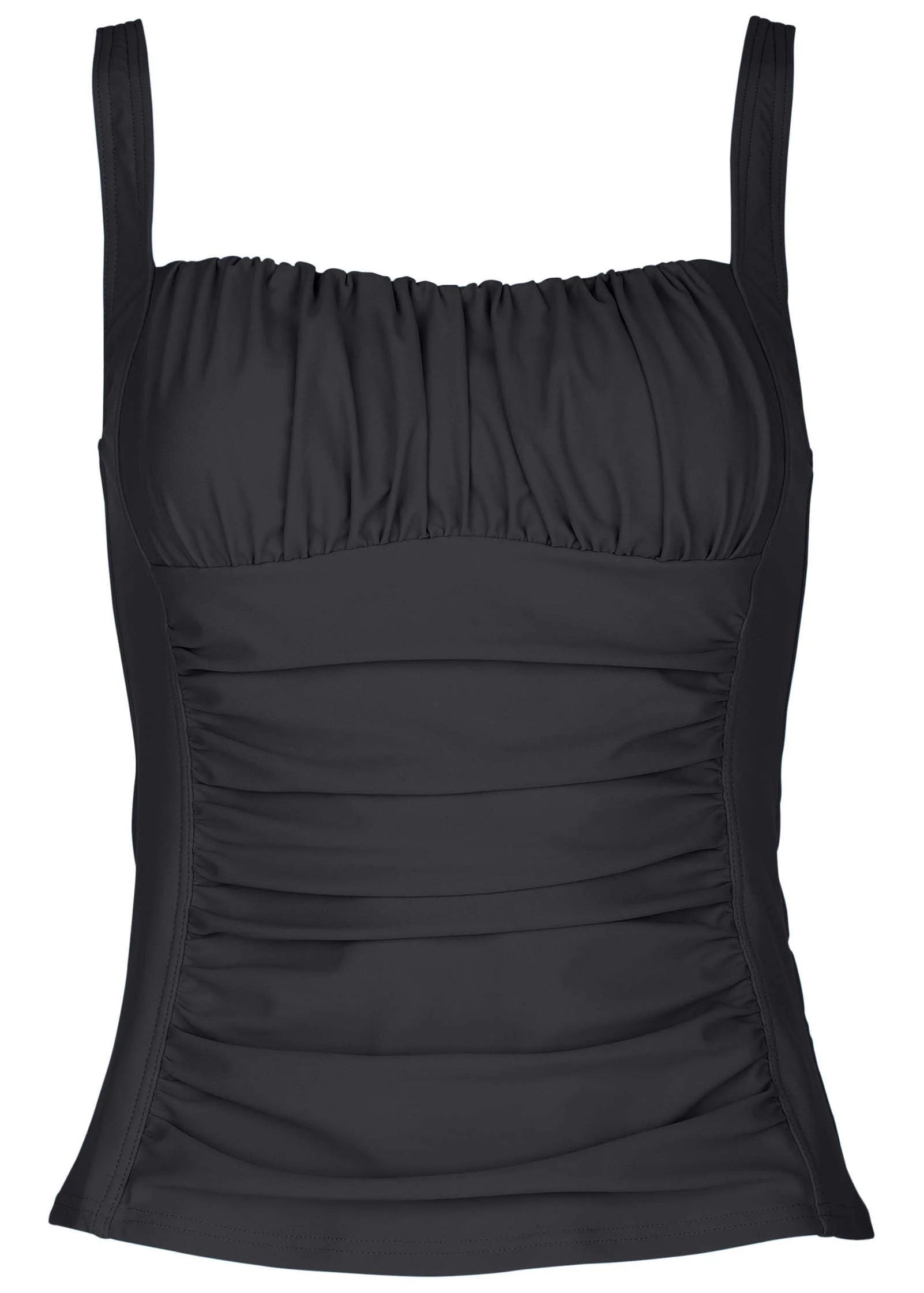 Sydney Ruched Tankini Top Jet Black