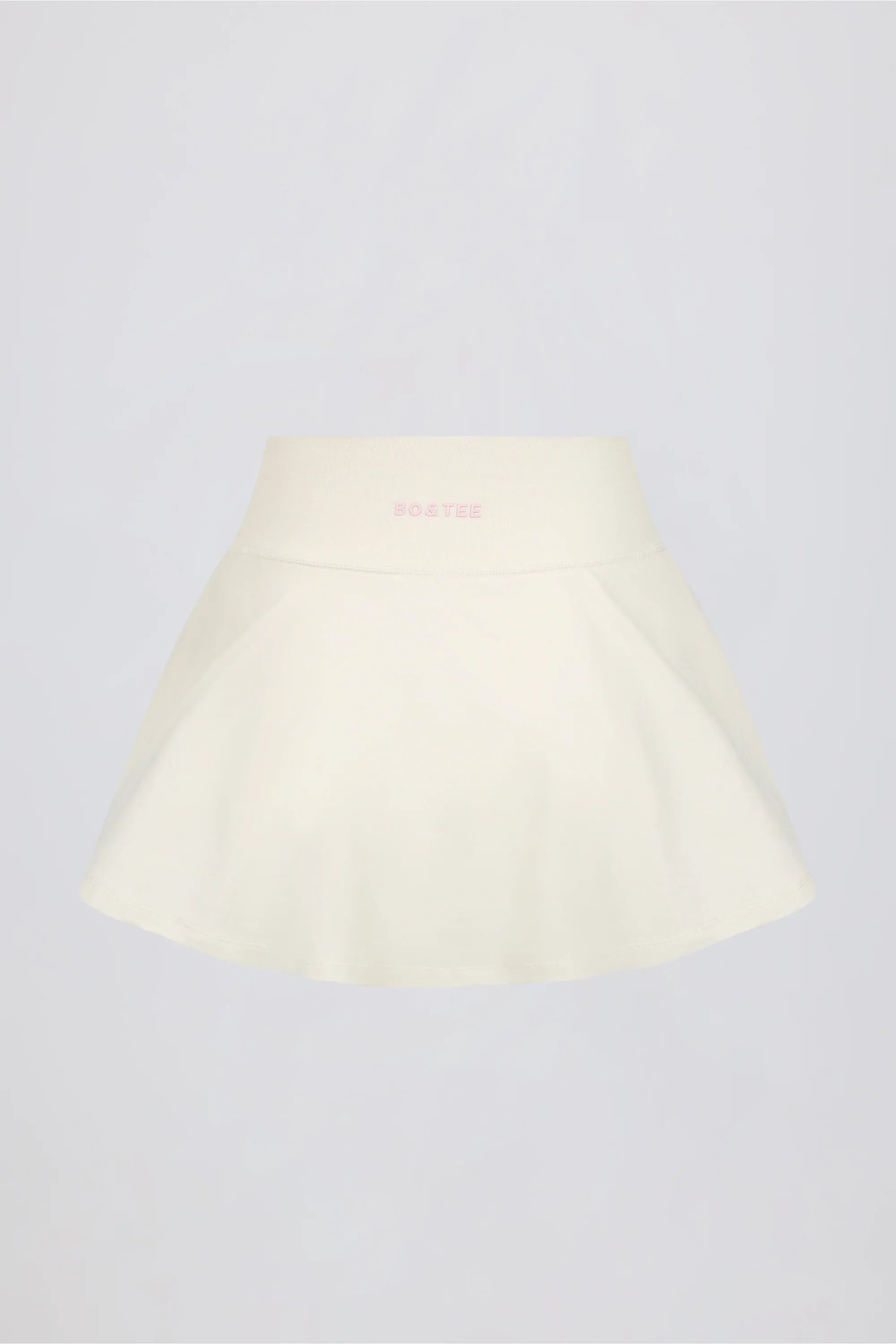 Brushed Jersey Crossover Mini Skort in Vanilla