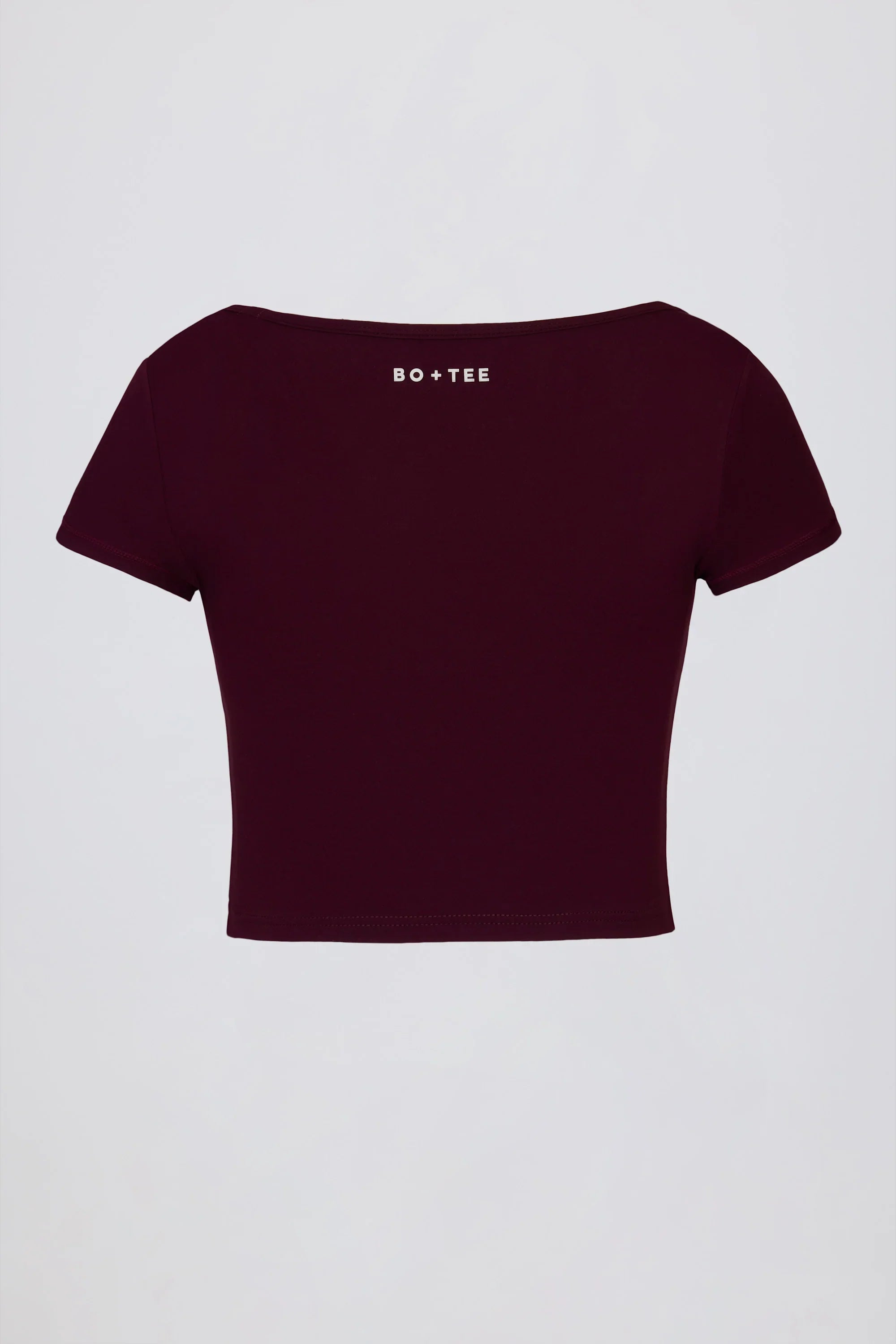 Soft Active Sweetheart Neck Crop Top in Burgundy
