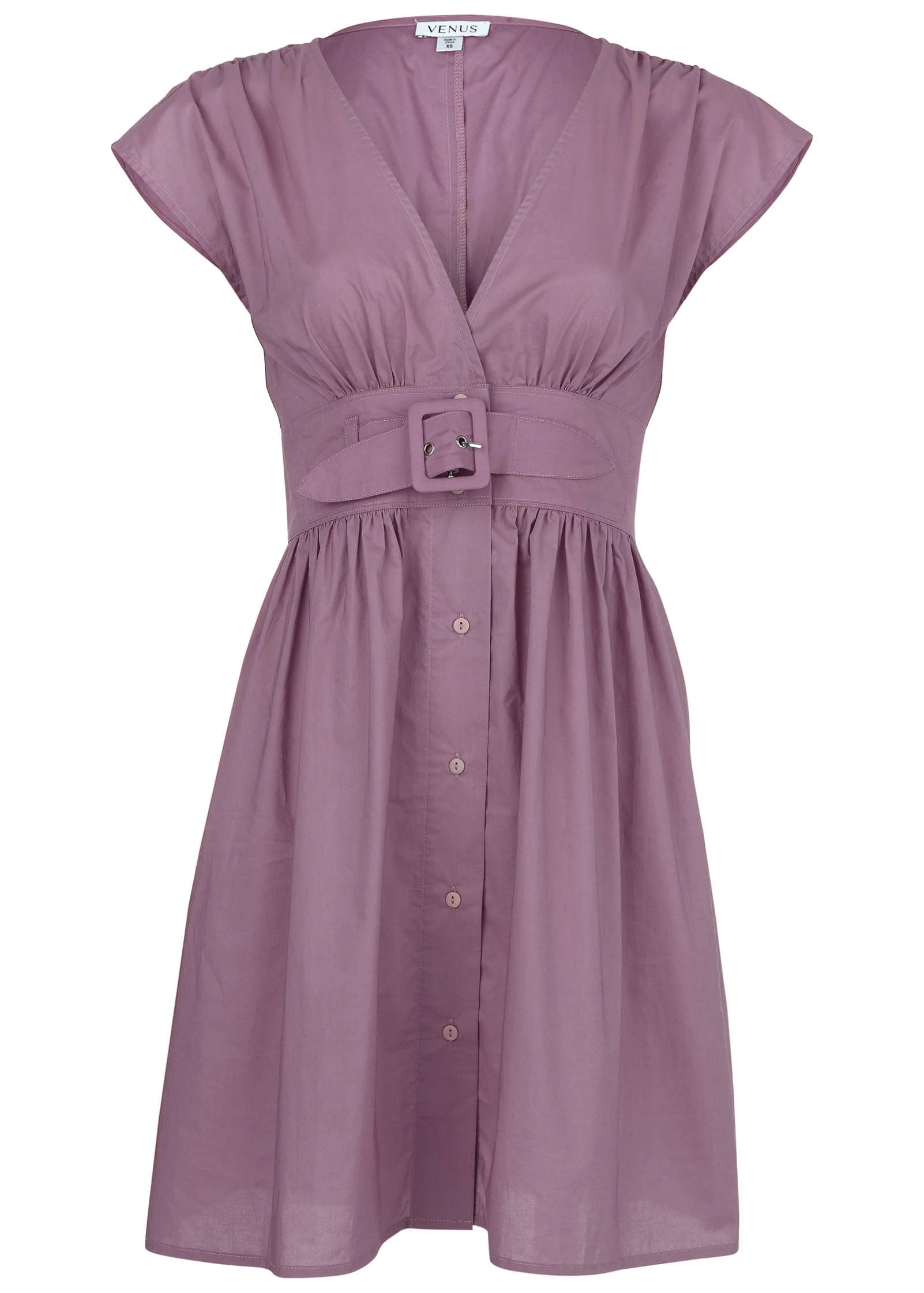Belted Poplin Mini Dress Valerian