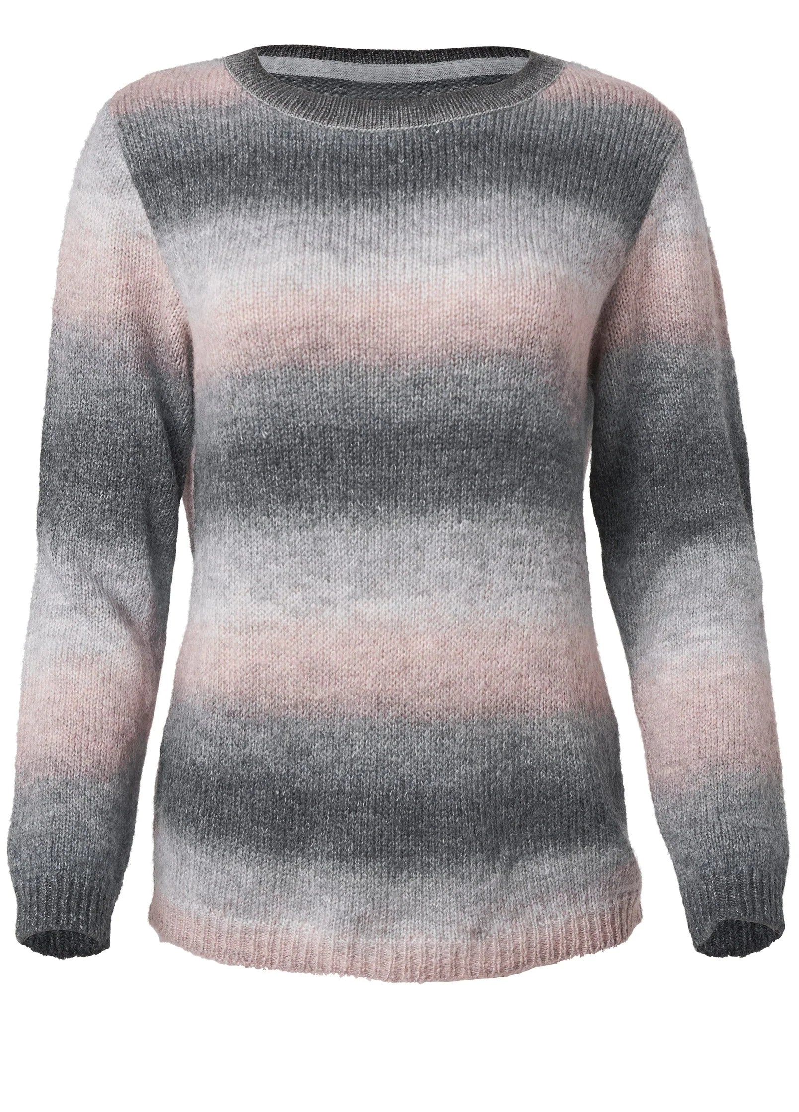 Ombre Stripe Sweater Pink Black
