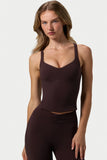 Soft Active Sweetheart Neck Tank Top in Espresso