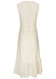 Sleeveless Eyelet Midi Off White