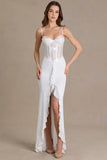 Embellished Lace Corset Gown in Snow