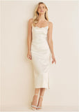 Cowl Neck Slip Dress Off White