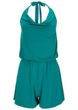 Cowl Neck Cover Up Romper Teal