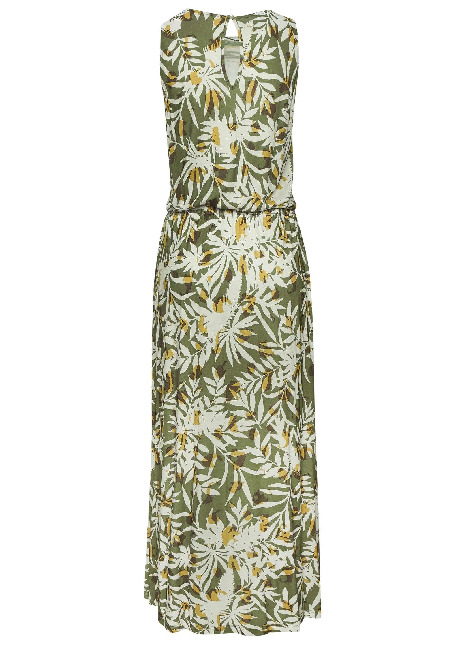 Sleeveless Floral Maxi Dres Green Multi
