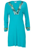 Sequin Cover Up Dress Aqua Reef