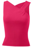 Twist Detail Sweater Tank Dark Pink