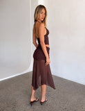 ZINNIA MIDI SKIRT CHOCOLATE