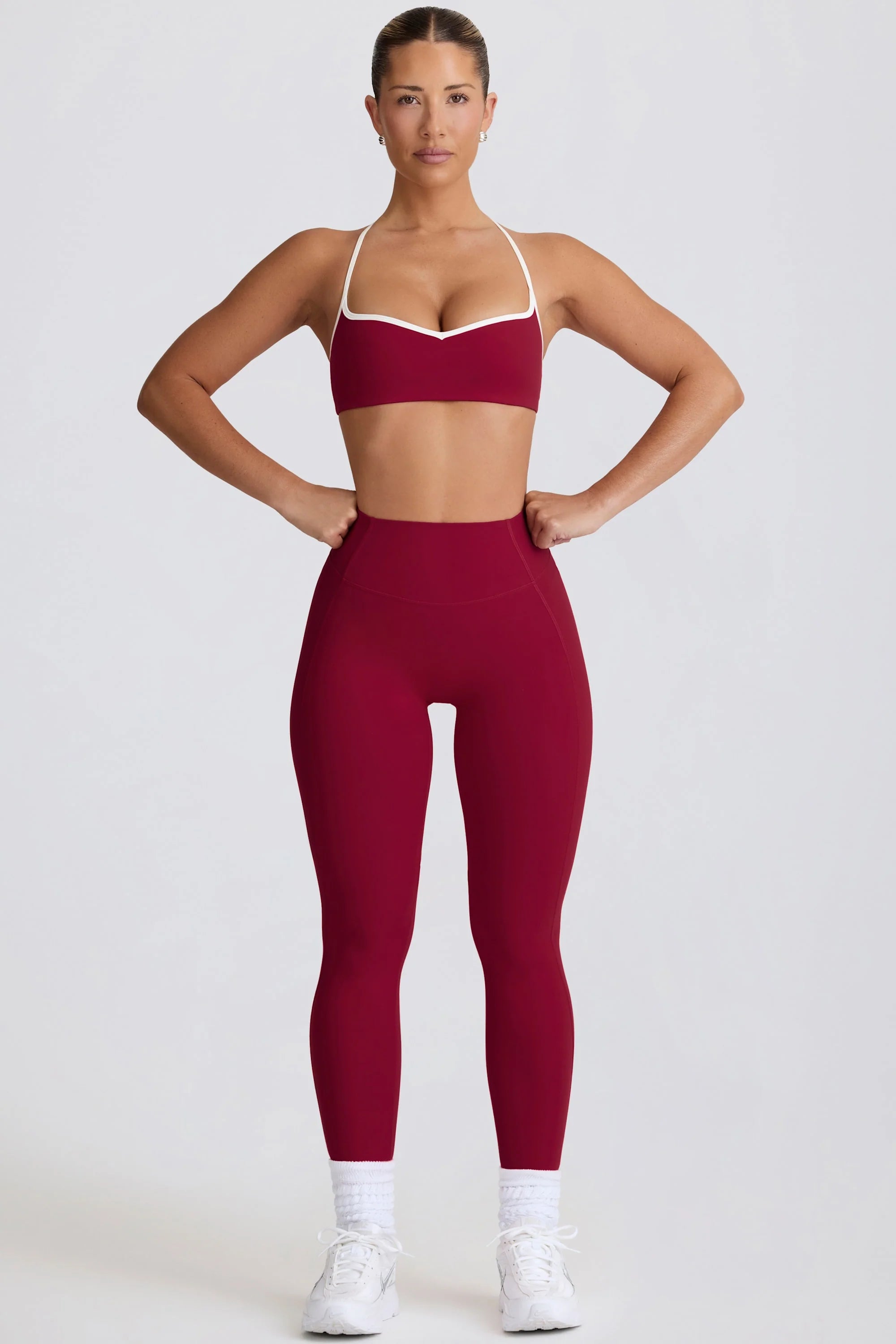 Soft Active Mid Rise Leggings in Cherry