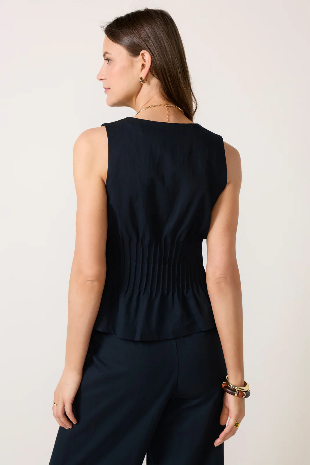 Lacy Pintuck Sleeveless Top
