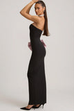 Strapless Bow Detail Maxi Dress in Black