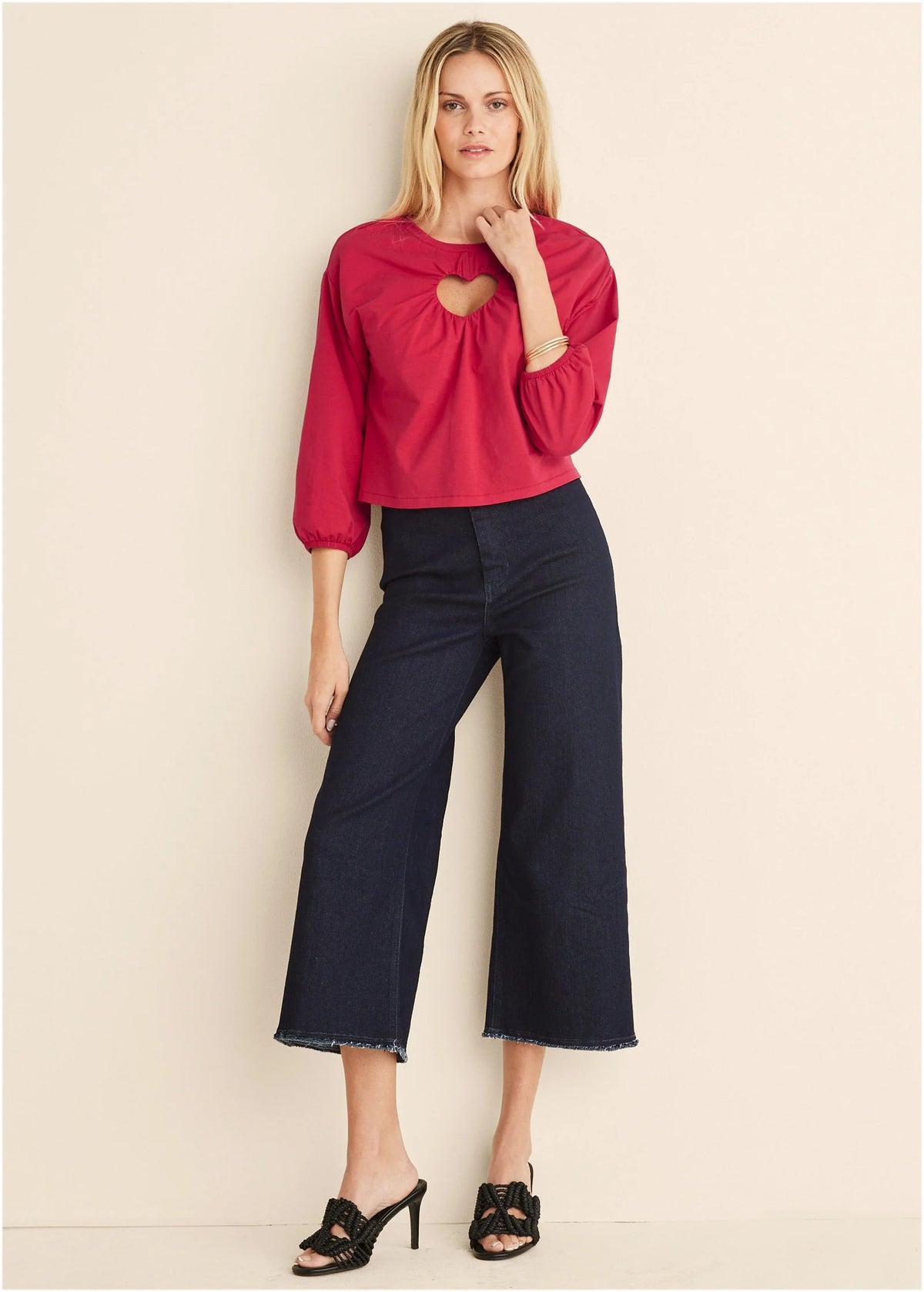 Cut Out Heart Top Red