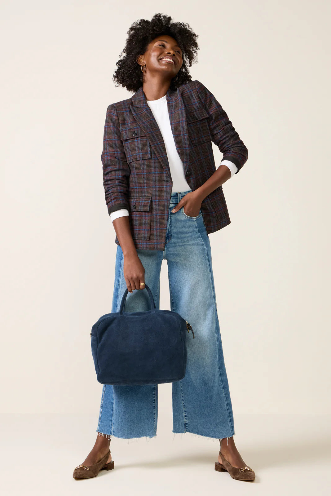 Jackie Plaid Blazer