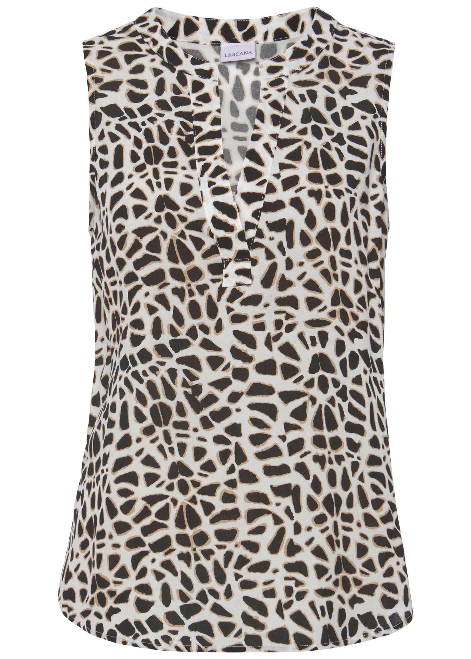 V Neck Blouse Black White