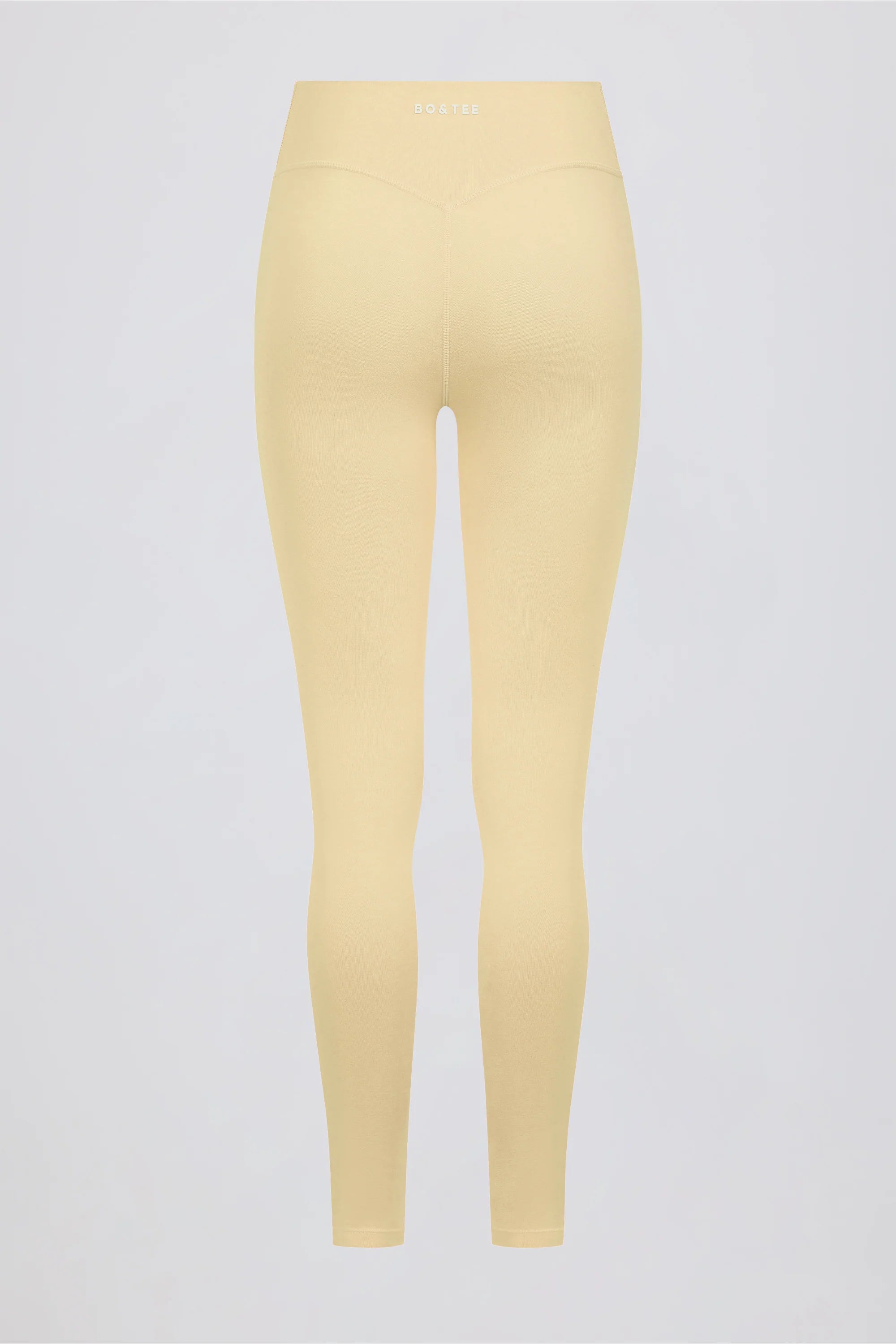 Brushed Jersey Ruched Mid Rise Leggings in Lemon Marl