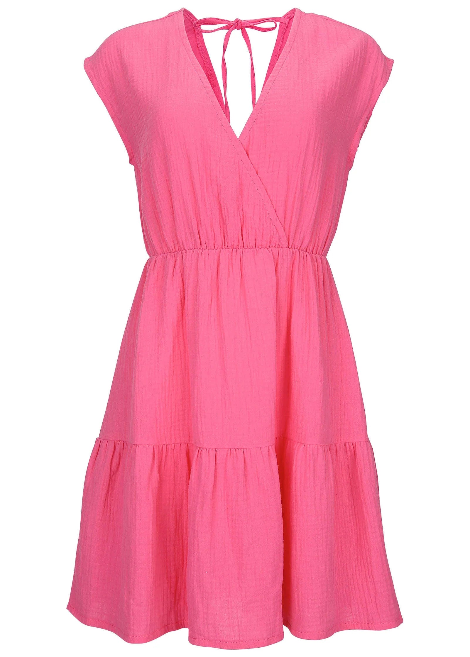 Tiered Cover Up Dress Raspberry