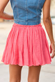 Emilia Coral Pleated Skort