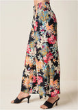 Smocked Waist Flared Pants Black Multi