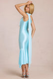 Scarf Detail Midaxi Dress in Aquamarine