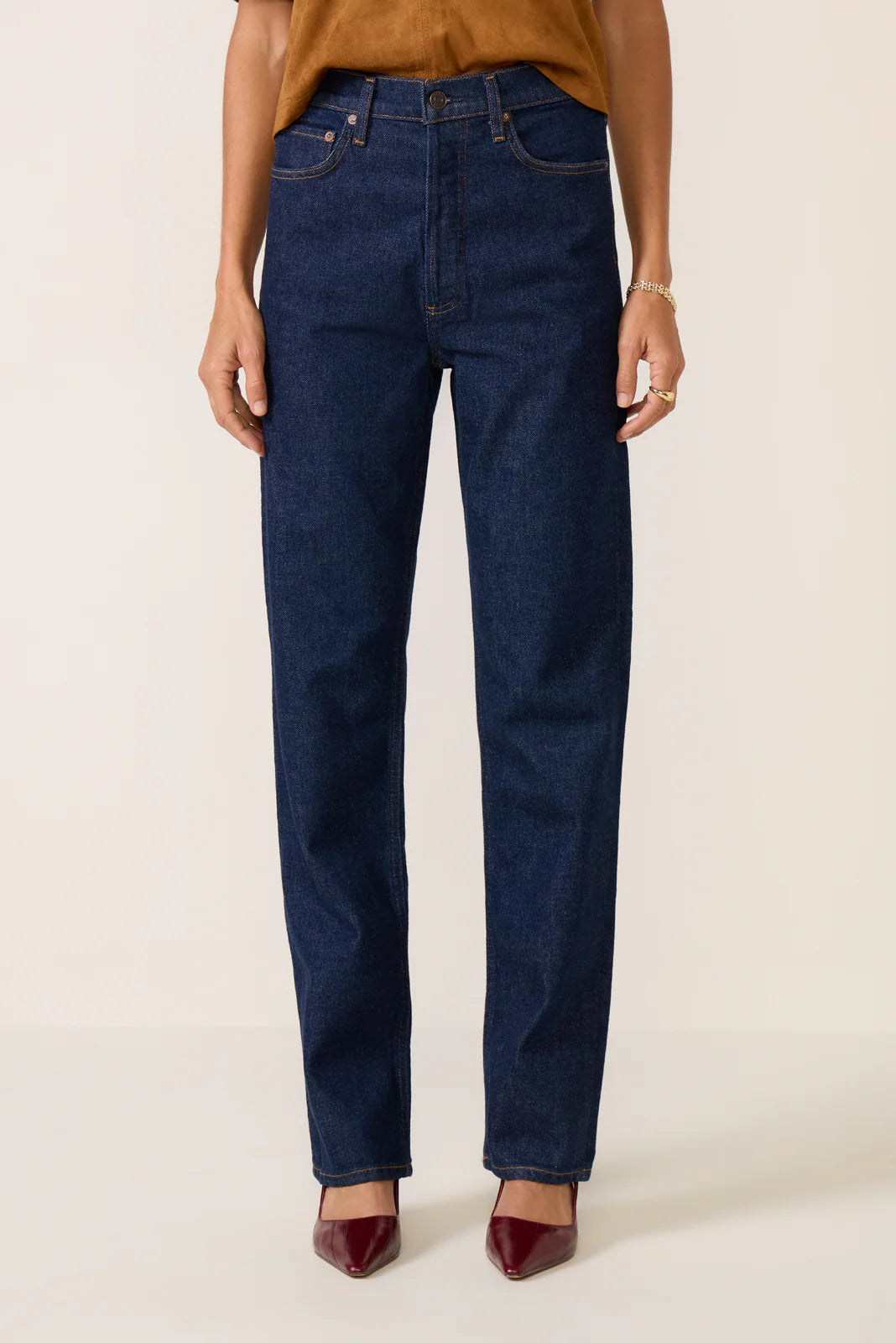 90s Pinch Waist Long Straight Jean