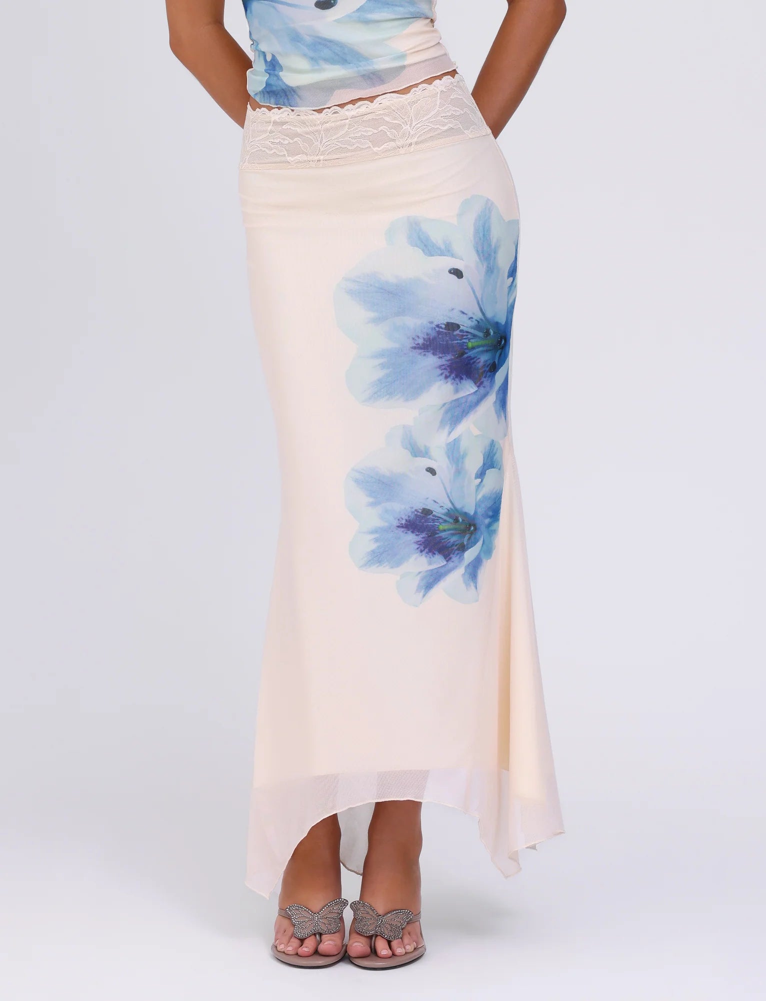 LILLIAN SKIRT WHITE CREAM FLORAL