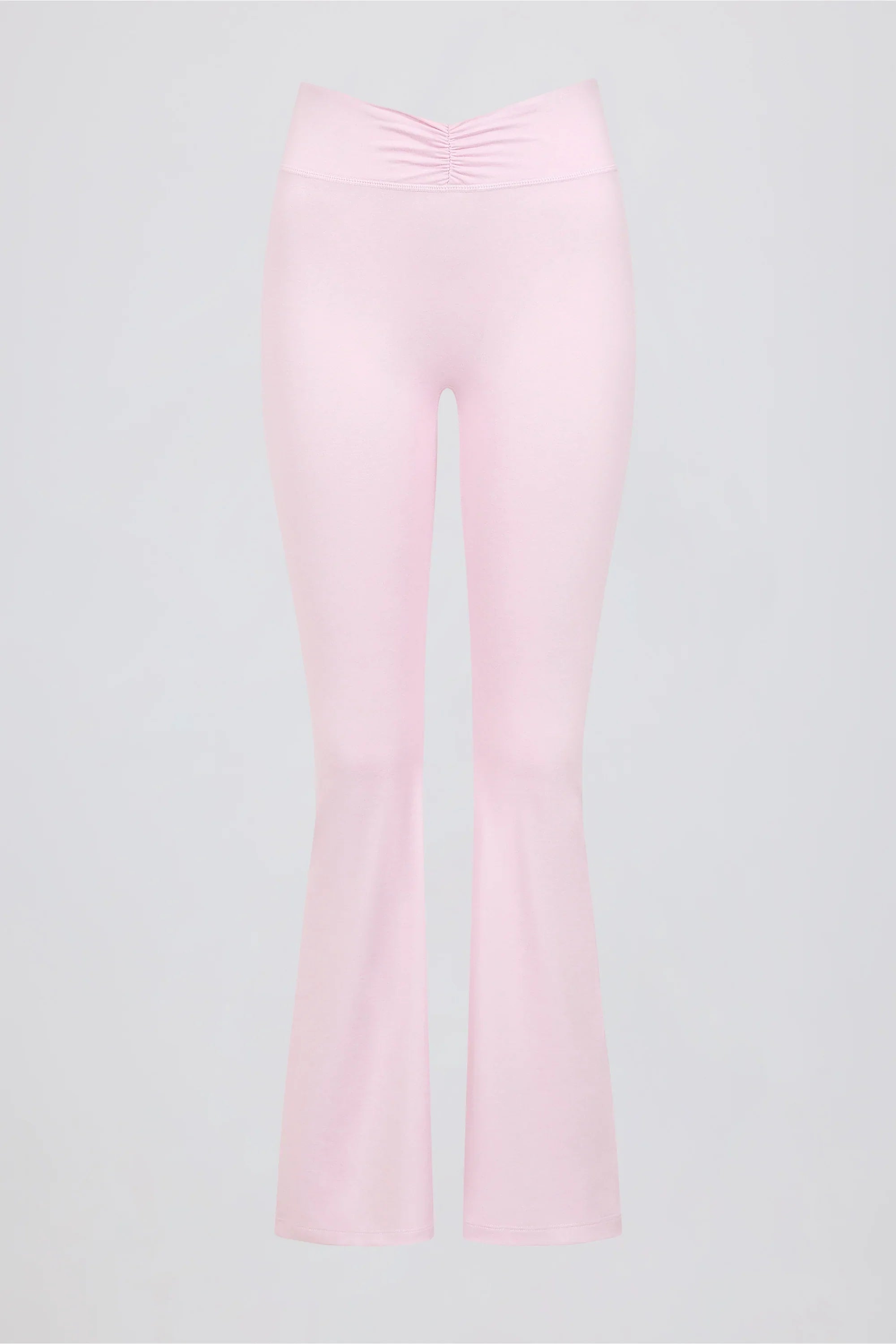 Brushed Jersey Ruched Flared Trousers in Bloom