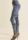 Paisley Print Skinny Jeans Blue Multi