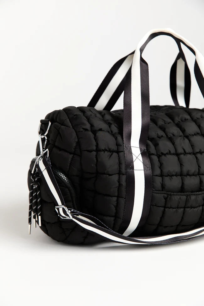 Haylie Active State Black Quilted Duffle Bag SALE