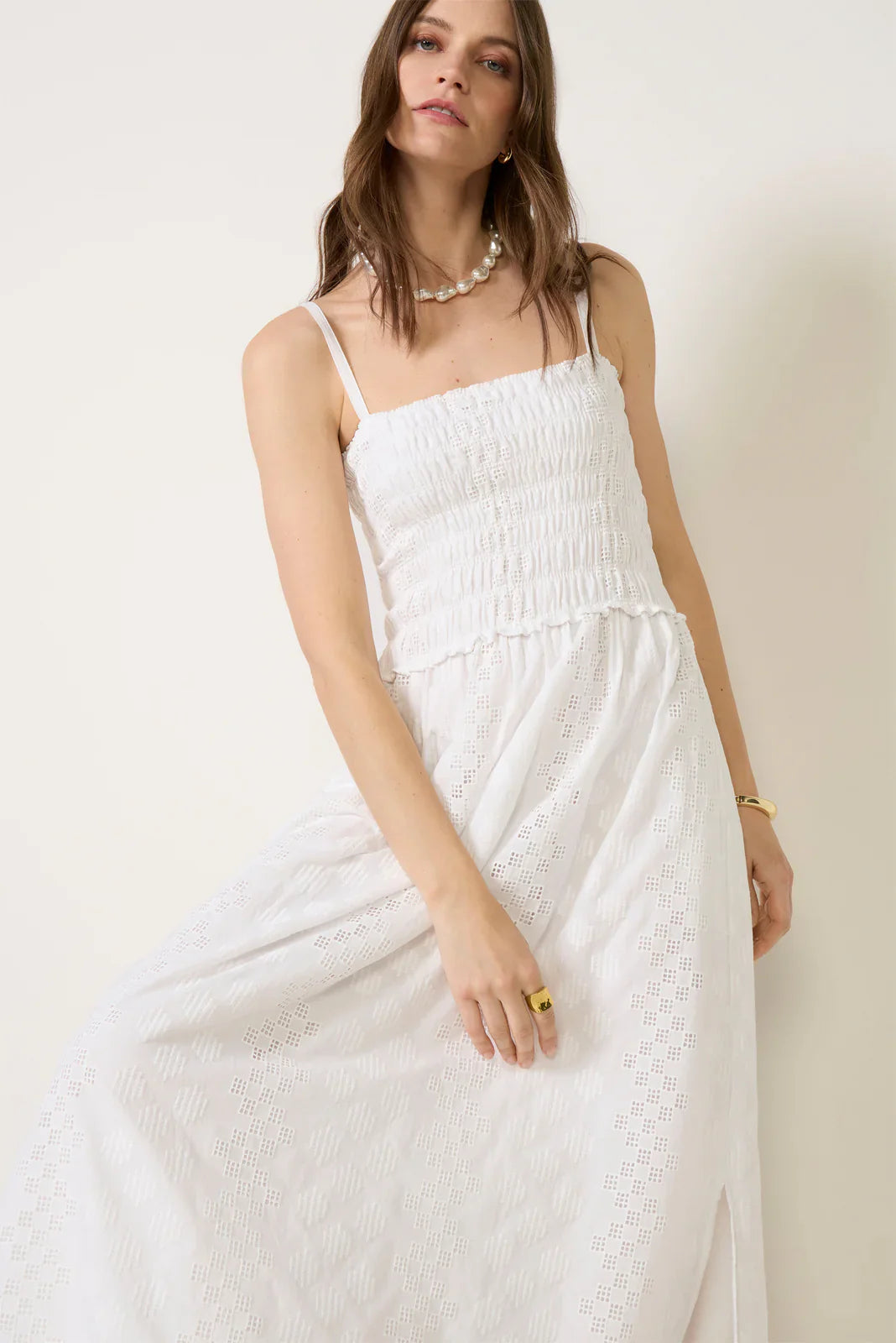 Kyleah Geo Eyelet Dress