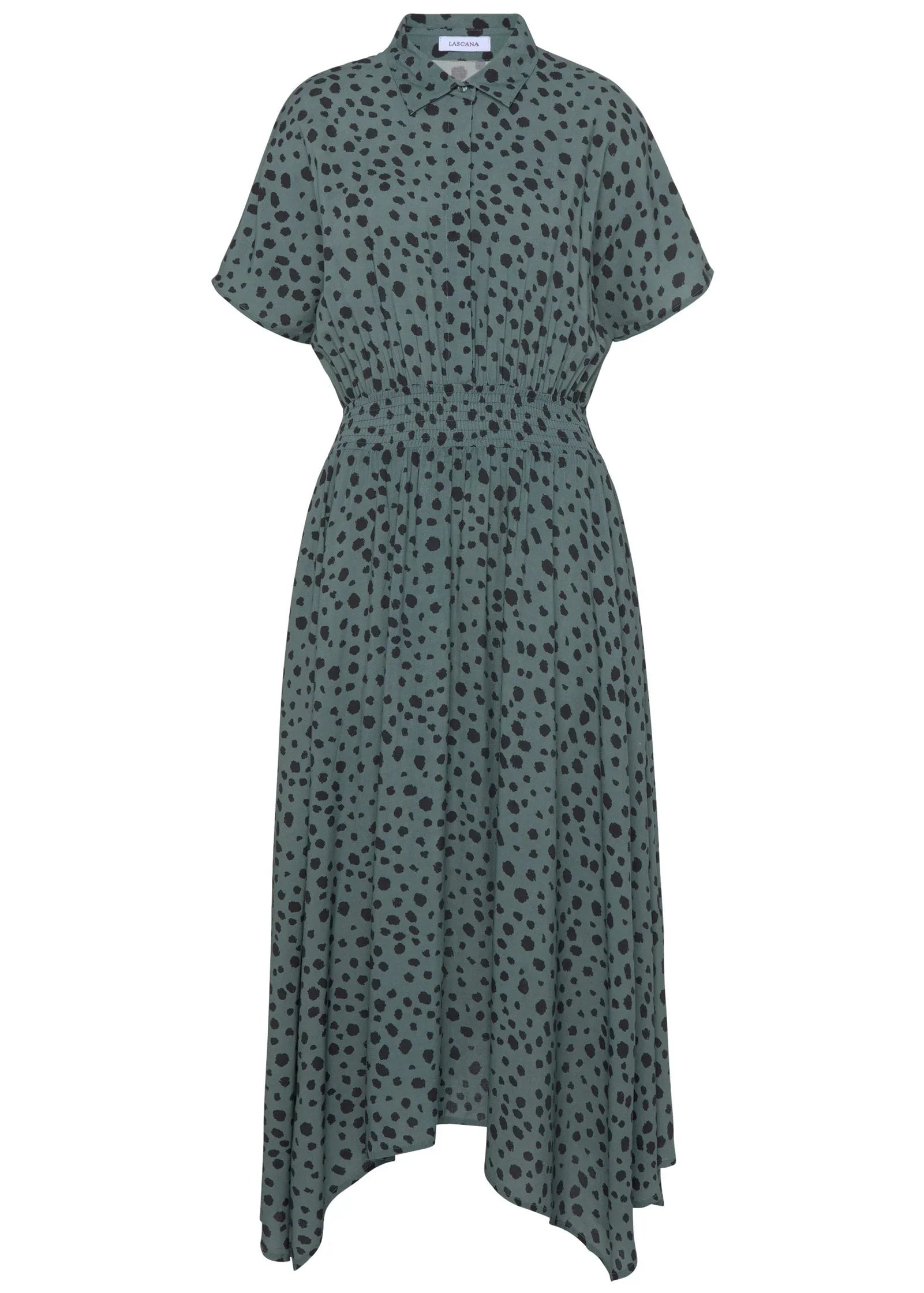 Collared Maxi Dress Green Black