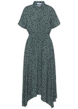 Collared Maxi Dress Green Black