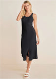 Henley Midi Dress Jet Black