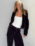 CAMELLIA BOMBER JACKET CHOCOLATE SUEDE