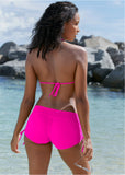 Adjustable Side Swim Short Electric Pink