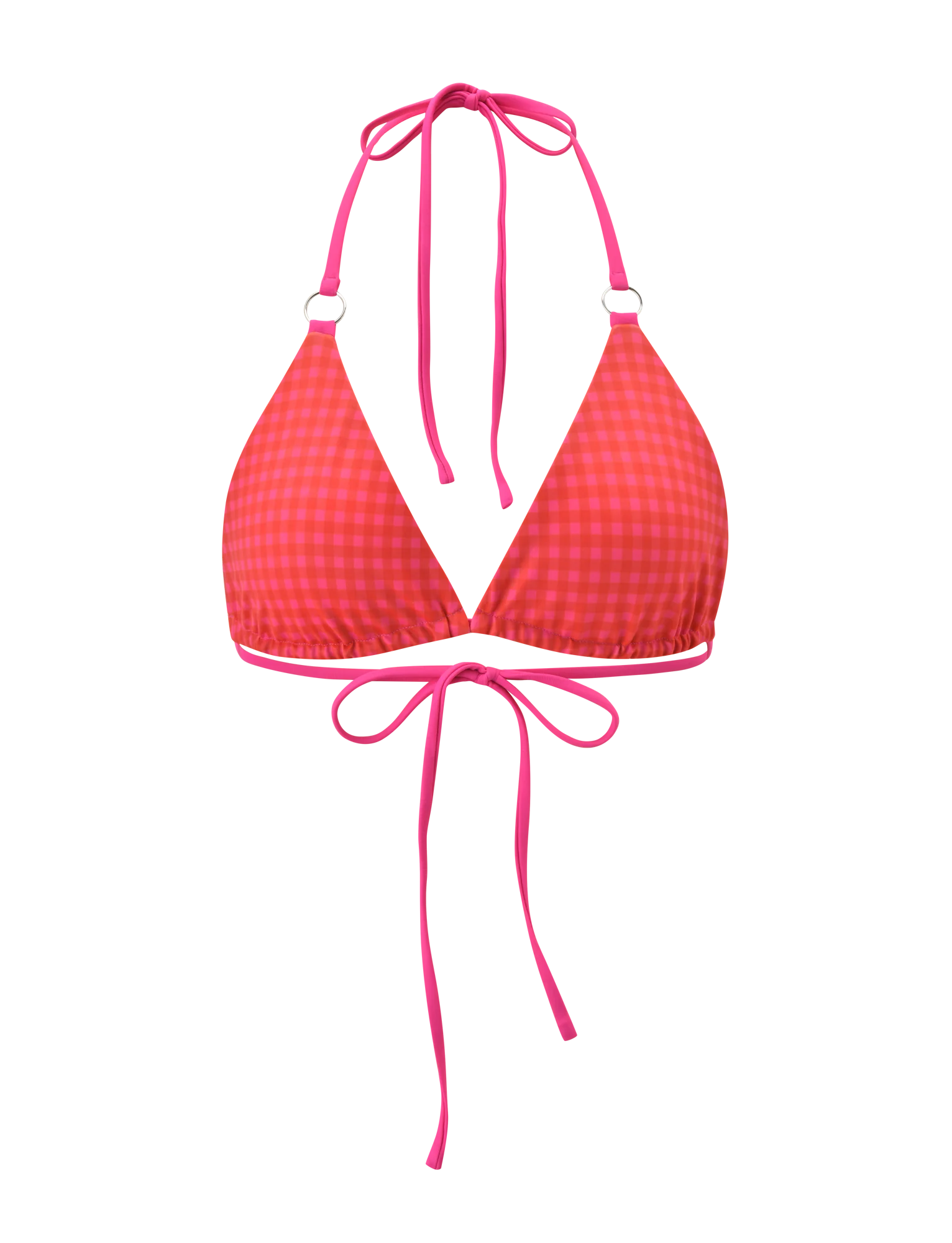 AYANNA REVERSIBLE BIKINI TOP GINGHAM AND RESORT PLAID