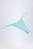 Broderie Anglaise Drawstring Bikini Bottoms in Powder Blue