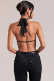 Draped Cowl Top in Black