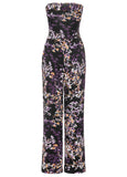 Strapless Printed Jumpsuit Purple Multi