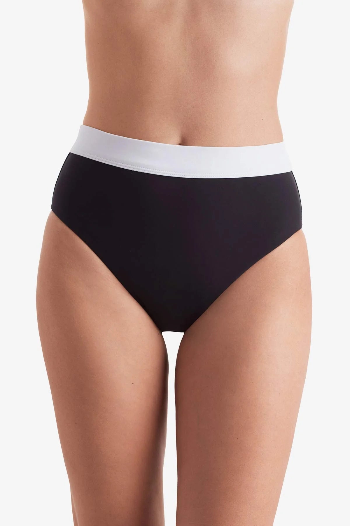 Brooke High Waist Pant Black White Layered Solids