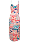 Cowl Neck Slip Dress Venetian Patchwork