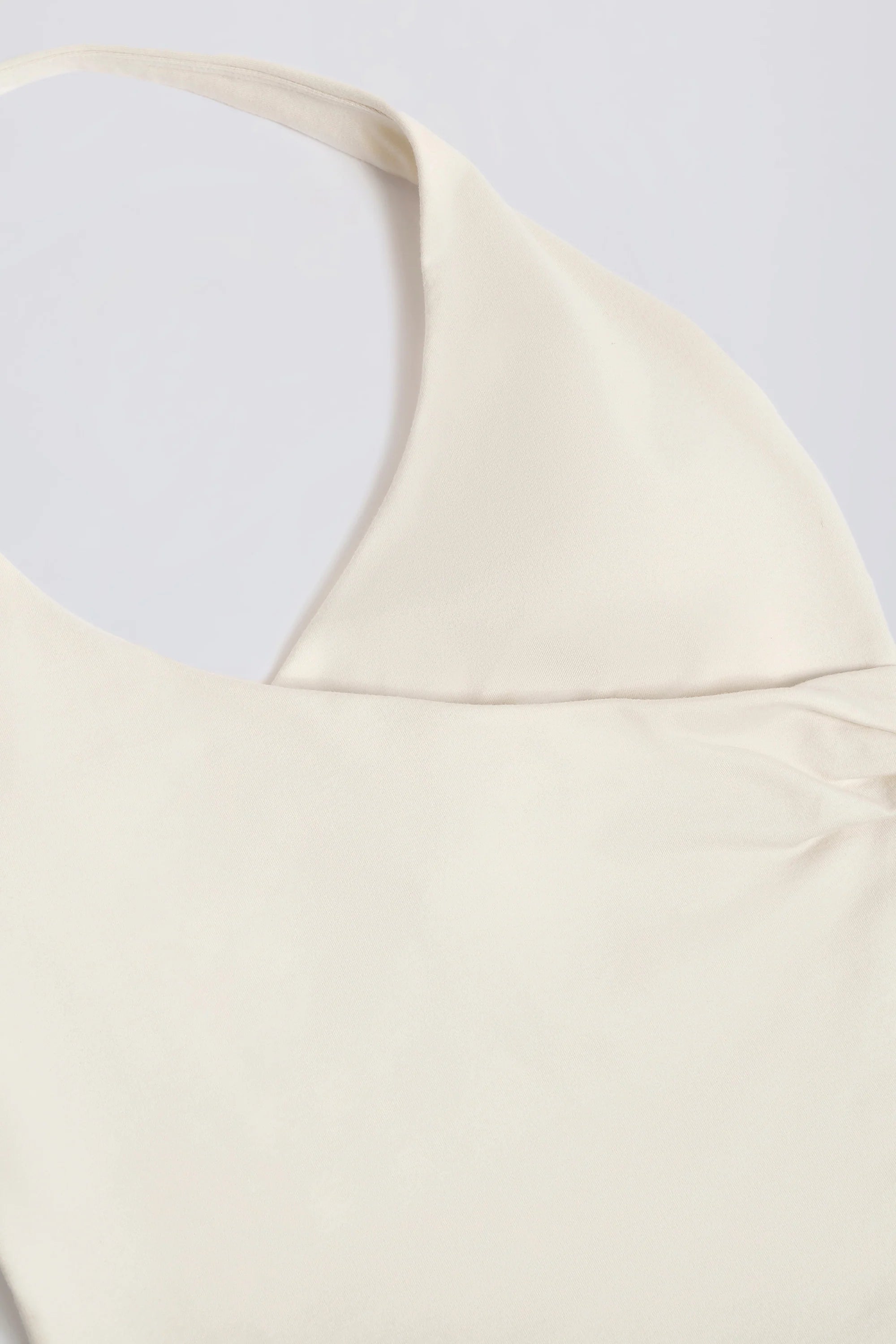 Halterneck Open Back Tank Top in Vanilla