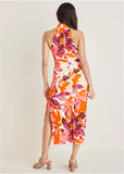 High Neck Midi Dress Desert Floral