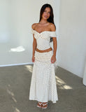 DENALI MAXI SKIRT CREAM DOT
