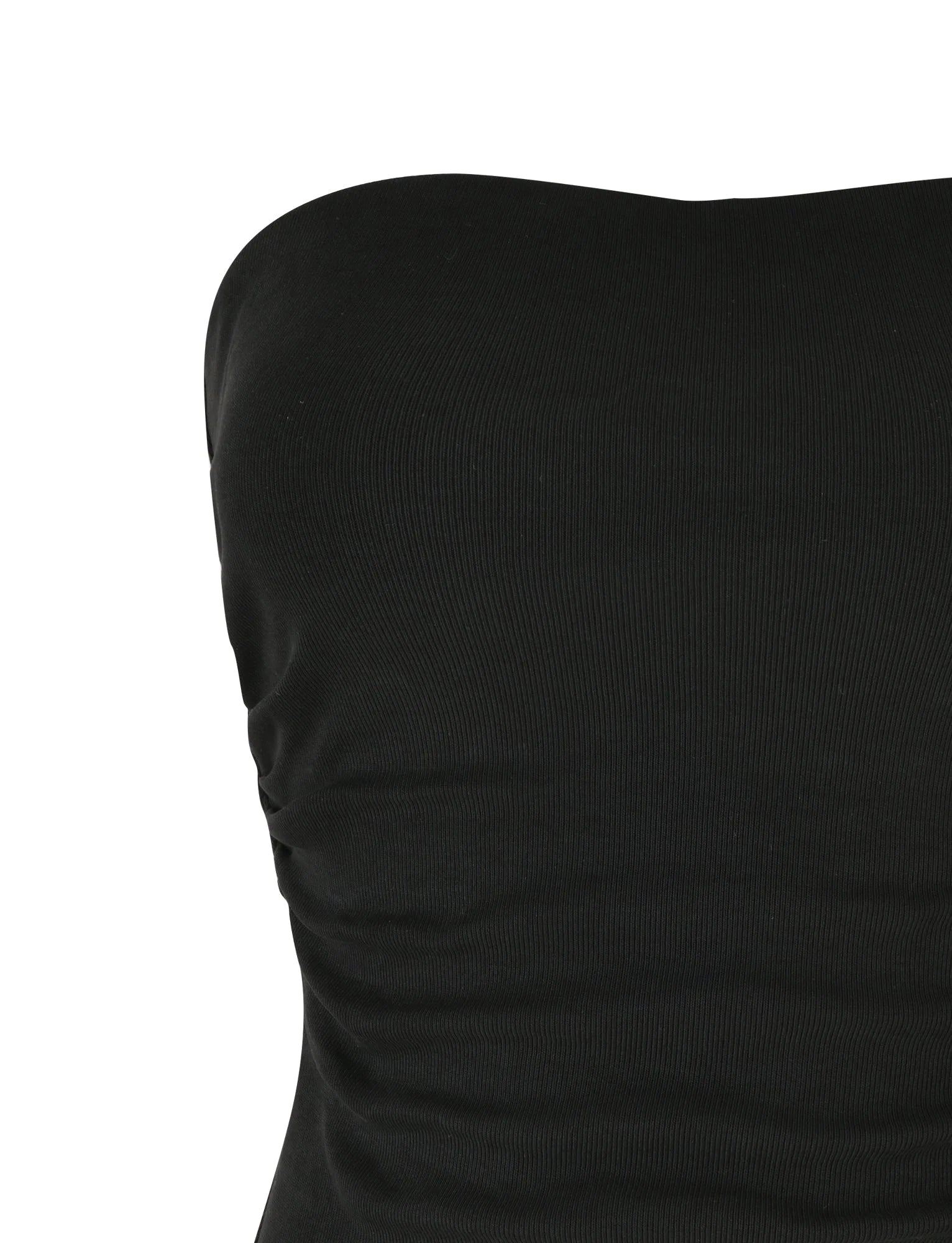 HARRIETT RIB TUBE TOP BLACK