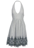 Embroidered Midi Dress Black Ecru